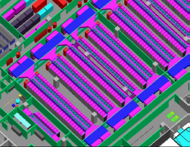 an image of a computer screen showing the layout of a factory