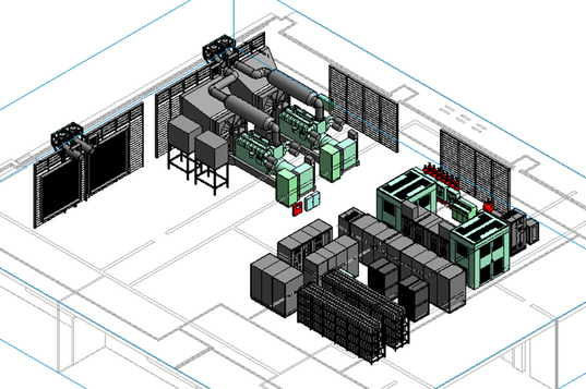 a drawing of a room with several different types of equipment